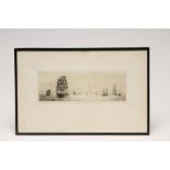 WILLIAM LIONEL WYLLIE (1851-1931), Norwegian Timber Ship Leaving the Thames, etching, signed in