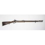 A .577 VOLUNTEER ENFIELD 2 BAND PERCUSSION RIFLE, by Hollis & Sheath, with 33" rifled barrel,