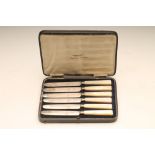 A COMPOSITE SET OF SIX GEORGE IV SILVER TEA KNIVES, maker probably A. Hadfield, Sheffield 1824 (x3),