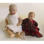 A Kammer & Reinhardt bisque head baby boy character doll, with moulded and painted features,