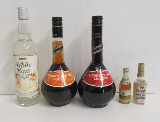 One bottle Cusenier Apricot Brandy Liqueur, one bottle Cusenier Cherry Brandy Liqueur, one bottle