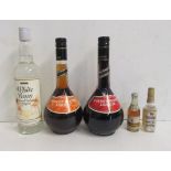 One bottle Cusenier Apricot Brandy Liqueur, one bottle Cusenier Cherry Brandy Liqueur, one bottle