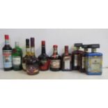 Two bottles Courvoisier V.S., three bottles Disaronno, one bottle Cointreau, one bottle Drambuie,