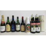 Two bottles Harveys Bristol Cream, four bottles Vinsur Medium Montilla, one bottle Dry Sack, one