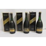 Three bottles Remy Martin V.S.O.P., boxed