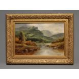 CHARLES LEADER (act.1850-1890), Mountainous River Landscape, oil on canvas, signed, 16" x 24",