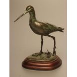 PATRICIA NORTHCROFT (Contemporary), Black Tailed Godwit, bronze, modelled in walking pose on