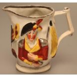 OF MILITARY INTEREST - a pearlware jug, early 19th century, moulded in relief with the "Marquis