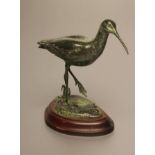 PATRICIA NORTHCROFT (Contemporary), Whimbrell, bronze, modelled in walking pose on naturalistic