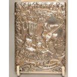 AN EDWARDIAN SILVER VISITING CARD CASE, maker Boardman, Glossop & Co. Ltd., of plain oblong form,