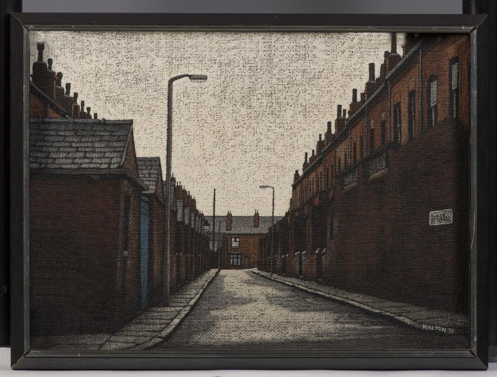 STUART WALTON (b.1933), Rosemount Place, Armley, Leeds, oil on board, signed and dated (19)76, 13" x