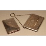 A LADY'S SILVER VISITING CARD CASE, maker's mark C.C., Chester 1914, in the form of an envelope with