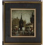 ARTHUR DELANEY (1927-1987), Manchester Street Scene, oil on board, signed, 13" x 11 1/2", gilt frame