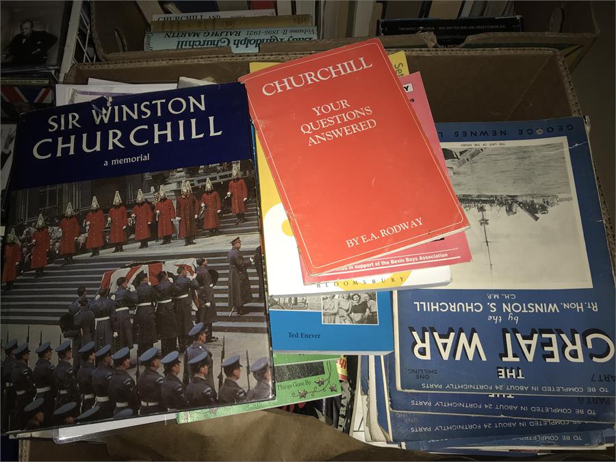 Box Lot of Various Churchill Related Magazines/Books