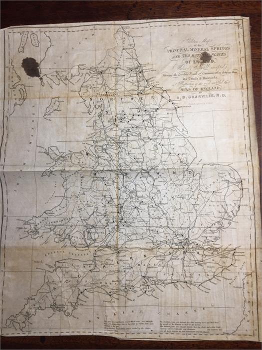 Skeleton Map of the Principal Mineral Springs and Sea Bathing Places of England by A.B.Granville.M.D