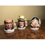 Three Royal Doulton Whiskey Character Jugs from the PIckwick Collection.