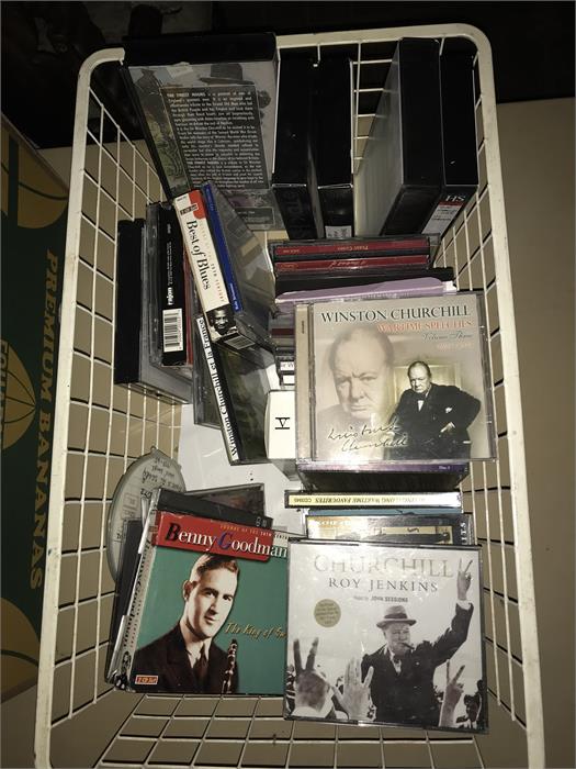 Box of CD’s & Videos mainly Churchill related
