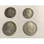 4 x Silver Coins including George III, Gullelmus III and Gullelmus IIII