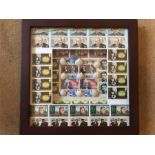 Framed Winston Churchill Stamp Display with Sea shells