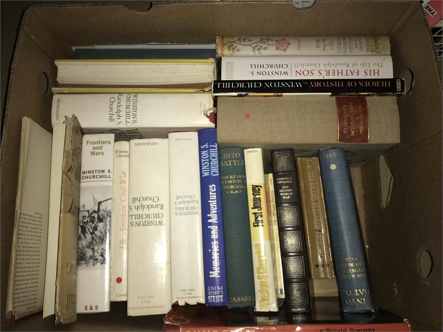 Boxed Lot of Books on Churchill