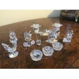 A collection of Swarovski Crystal animals