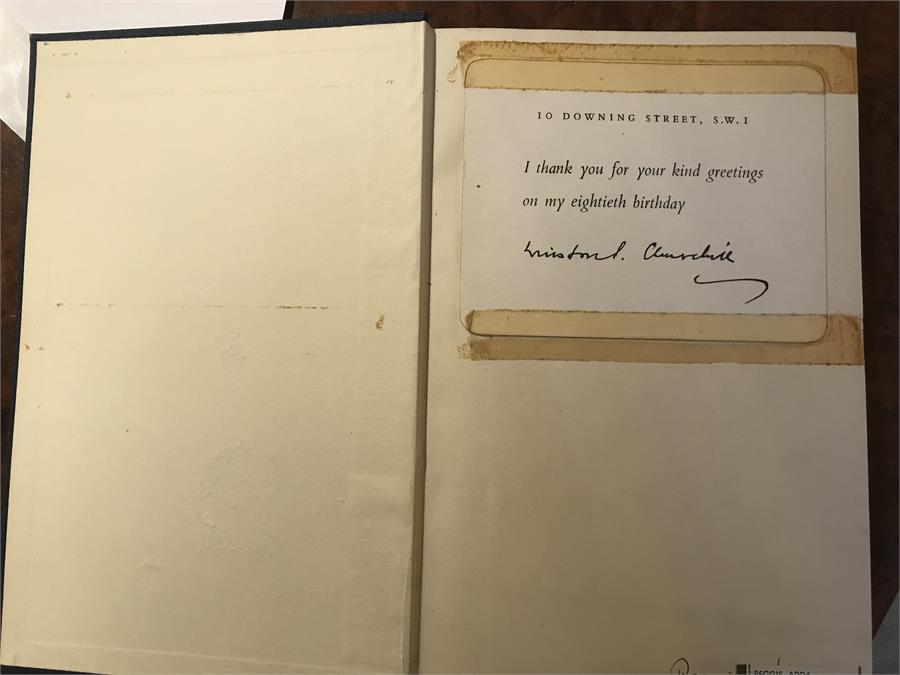 Winston Churchill - Servant of Crown and Commonwealth with Card Thanking for Churchills 80th