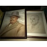 7 x Churchill/War Related Pictures and Oils