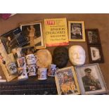 Various Churchill memorabilia, to include mugs, straw work picture, masks etc...