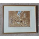 STANLEY ORCHART 1924 - 2005 watercolour York street scene 27 x 37