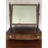 19thC Mahogany Dressing Table Mirror with Three Drawers