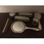 Edwardian silver dressing table set