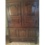 An Oak Press Cupboard Basically 18th C