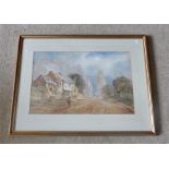 THOMAS MILES RICHARDSON sen. w/c continental village scene 34 x 52