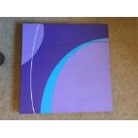 Pair oil on canvas abstract paintings by Tiffany Groves 2001 Richochet & Reservoir 60 x 60