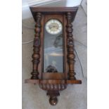 Edwardian mahogany wall clock