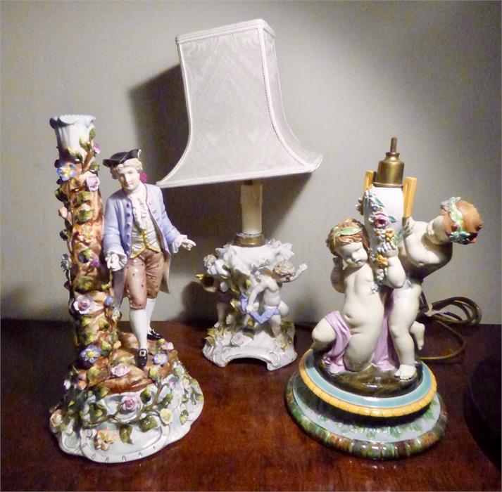 Dresden lamp and two lamp bases