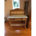 Pine washstand with marble top