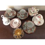 A quantity of cups & saucers etc inc Coalport, Worcester etc.