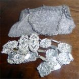 Ladies mesh silver purse imported by Paul Ettlinger and a B'ham silver belt