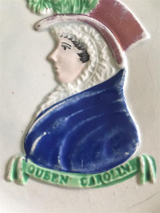 Early 19th C Queen Caroline Plate - Bild 2 aus 2