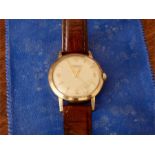 J W Benson London 9ct gold wrist watch with sweep second hand c1960