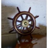 Good quality small ships wheel from the Royal Naval Forces Club