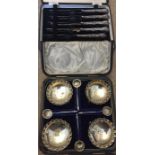 Silver handled cake forks boxed plated