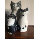 Three Modern Pottery Cats