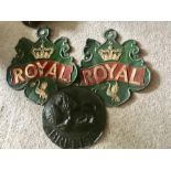 Three 19th c firemarks 2 Royal and 1 British