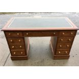 Victorian mahogany pedestal desk of small proportions