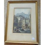 SAMUEL PROUT 1806-76 watercolour street scene 27 x 18