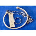 Bangle, ring, chain & ingot all 9ct gold 52.9 gms