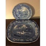 Spode Indian Sporting series plate with a b/w platter