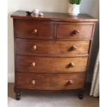 19th c bow front chest of drawers good condition